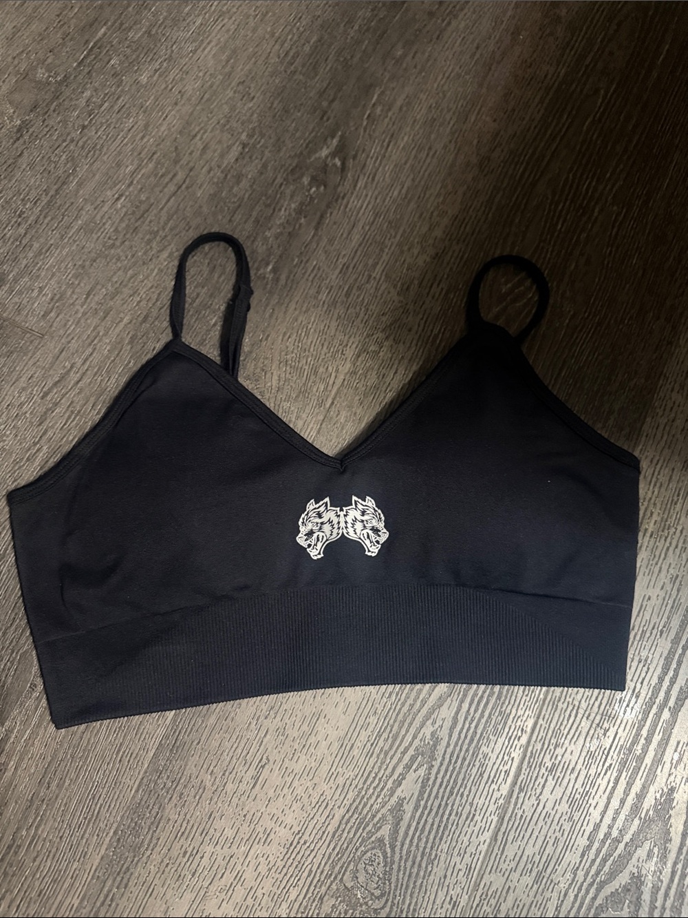 IYKYK EVERSON Darc sport Black Graphic Seamless Bralette - Brand SHE